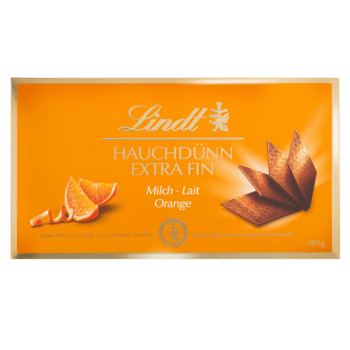 Плитка молочного шоколада Lindt Hauchdunn Orange,апельсин