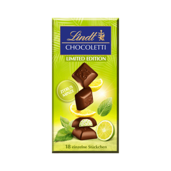 Lindt CHOCOLETTI Темный шоколад , лайм + мята