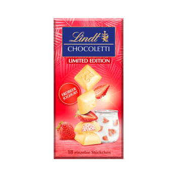 Lindt CHOCOLETTI белый шоколад , клубничный йогурт