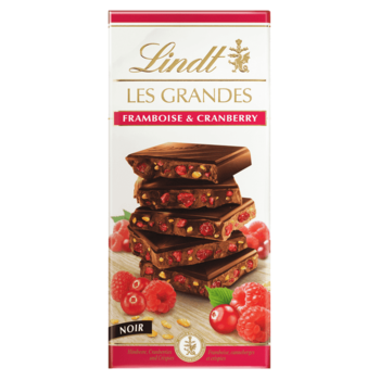 Шоколадный батончик Lindt LES GRANDES framboise cranberry noir,малина и клюква