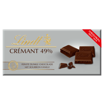 Плитка темного шоколада Lindt CRÉMANT 49% 