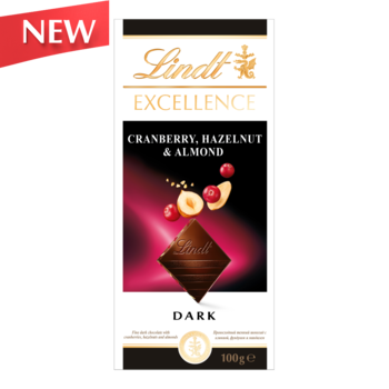 Lindt  EXCELLENCE с клюквой, фундуком и миндалем