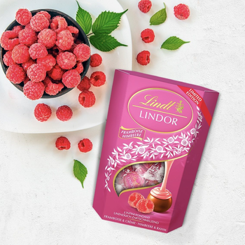  Цукерки Lindt LINDOR малина і вершкове молоко 200г