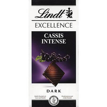 Lindt Excellence Cassis Intense,с черной смородиной и мигдалем 