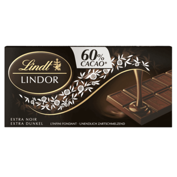 Lindt LINDOR Noir 60%,плитка темного шоколада 