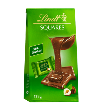 Конфеты Lindt sguare milch nuss,молочный лесной орех