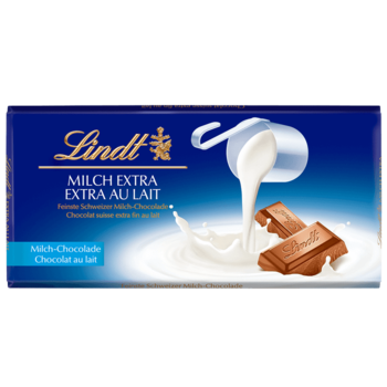 Плитка молочного шоколада Lindt Milch Extra au lait